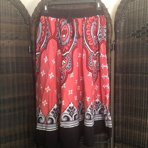 Vibrant A-Line Skirt with Bold Patterns